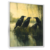 Dark Crows By The Farm Pond - Bird Wall Decor