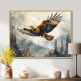 Brown Eagle Soaring Above The Valley - Brown Bird Wall Art