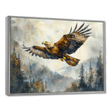 Brown Eagle Soaring Above The Valley - Brown Bird Wall Art