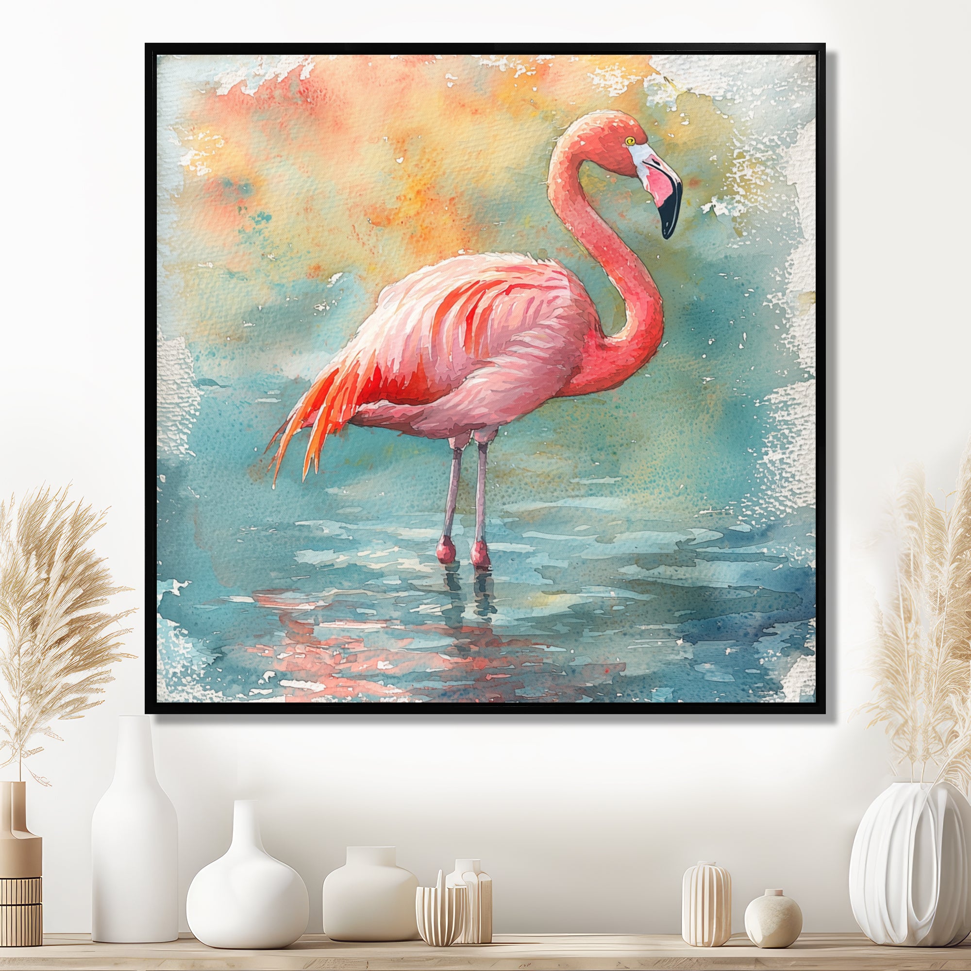 Flamingo Grace - Pink Bird Wall Art