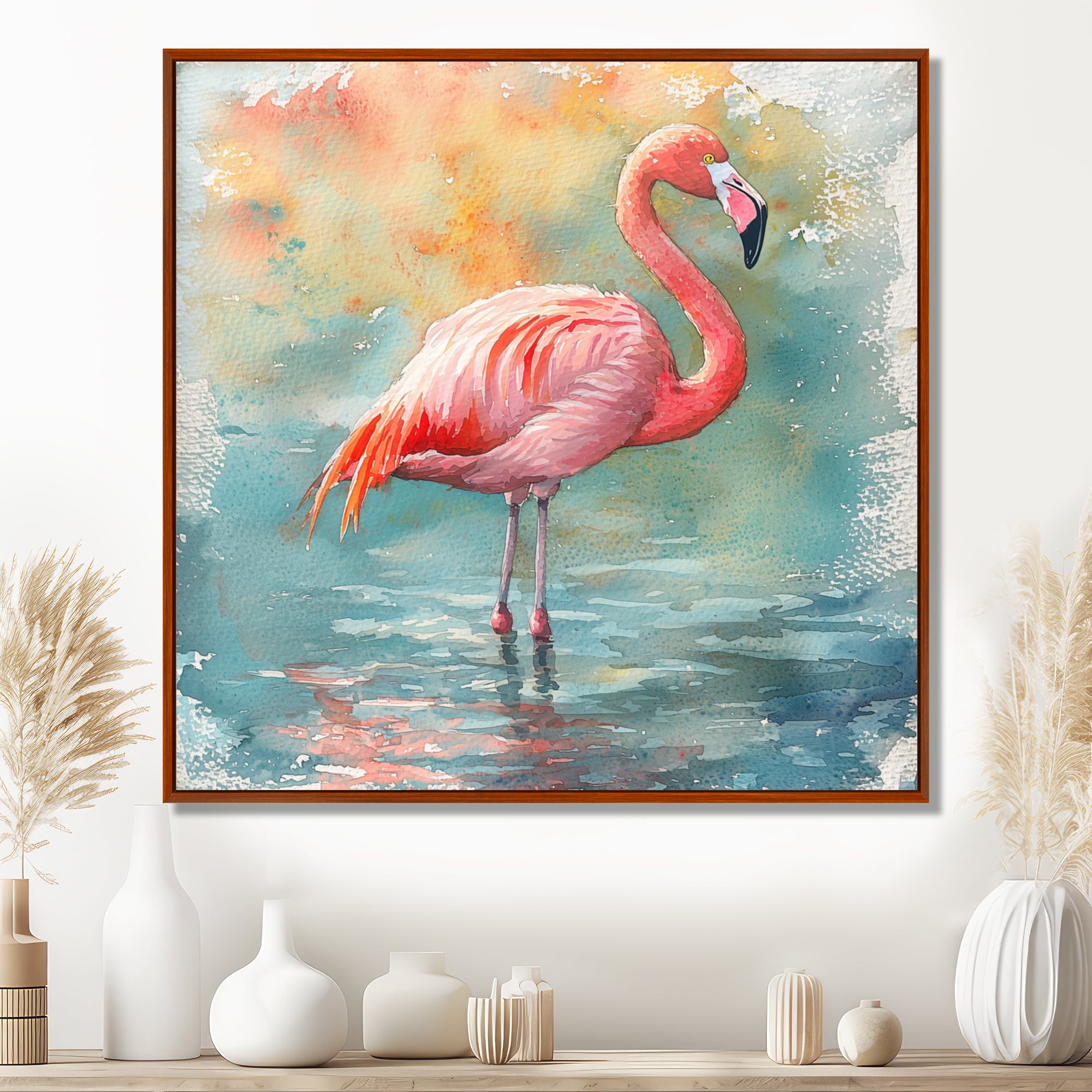 Flamingo Grace - Pink Bird Wall Art