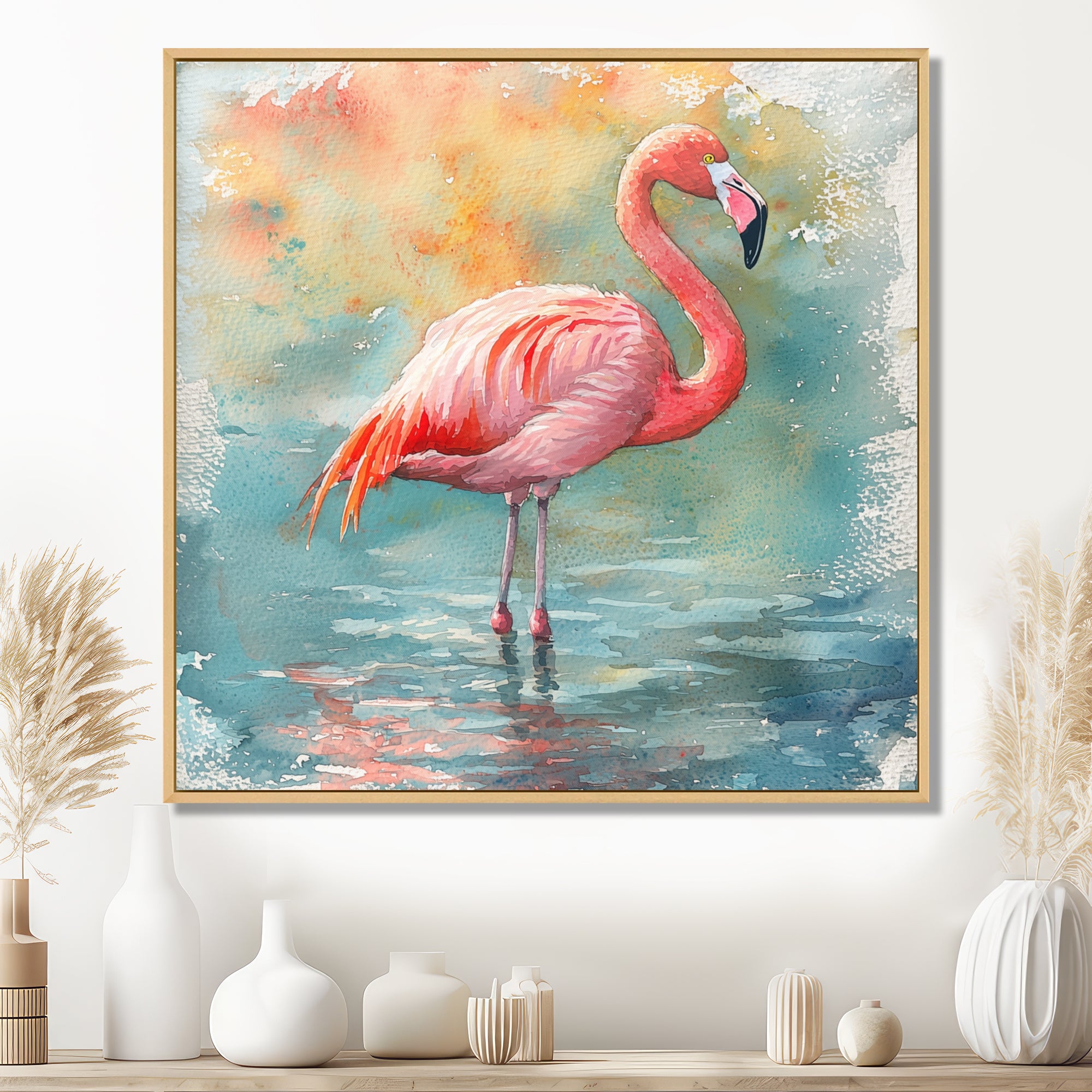 Flamingo Grace - Pink Bird Wall Art