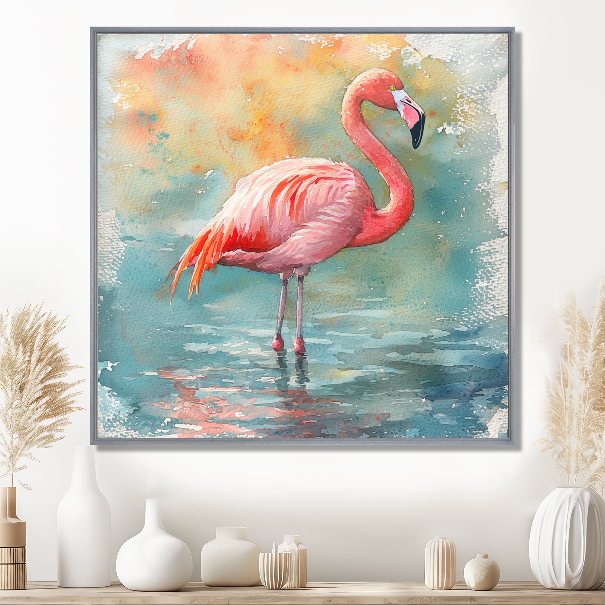 Flamingo Grace - Pink Bird Wall Art