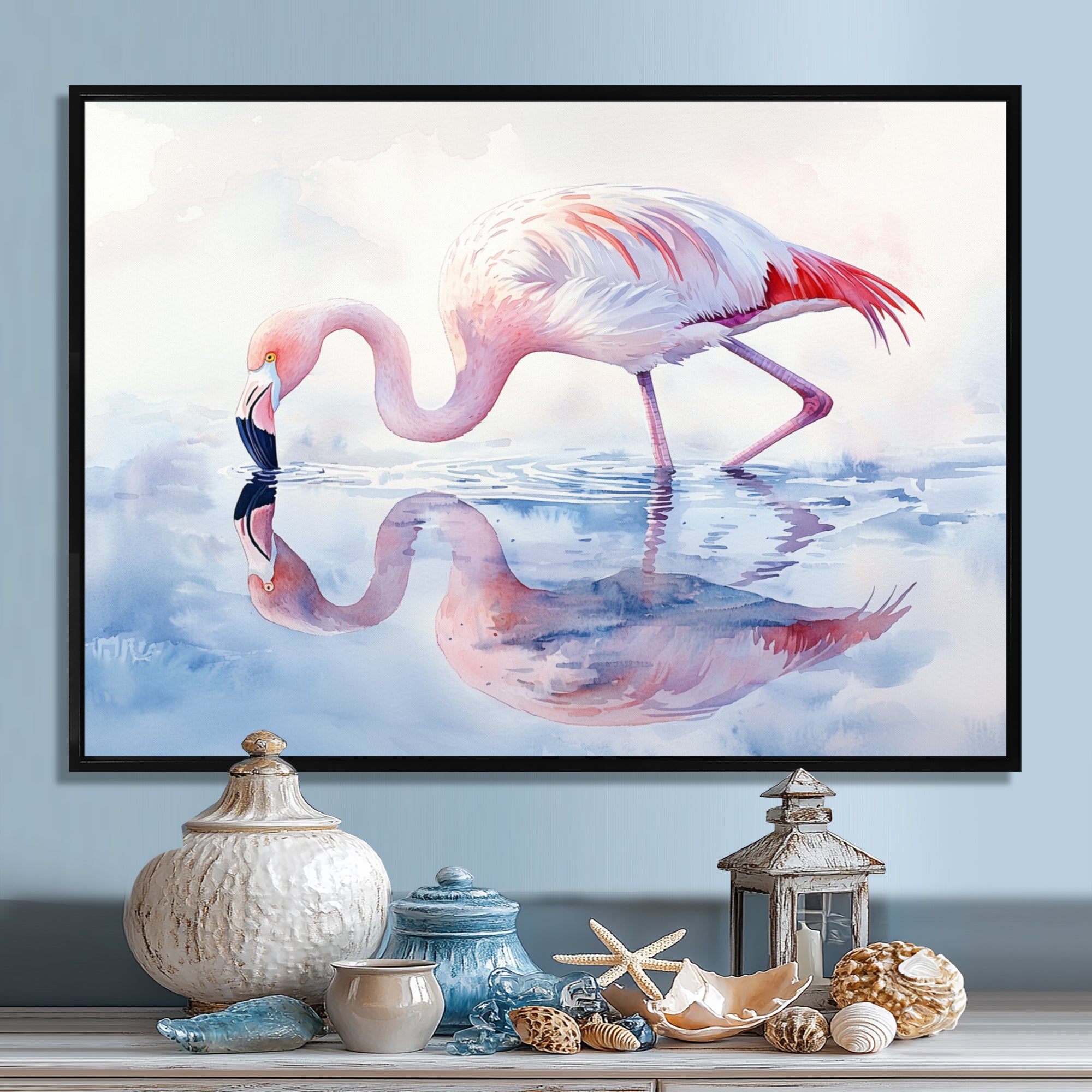 Flamingo Reflections - Flamingo Home Decor Art