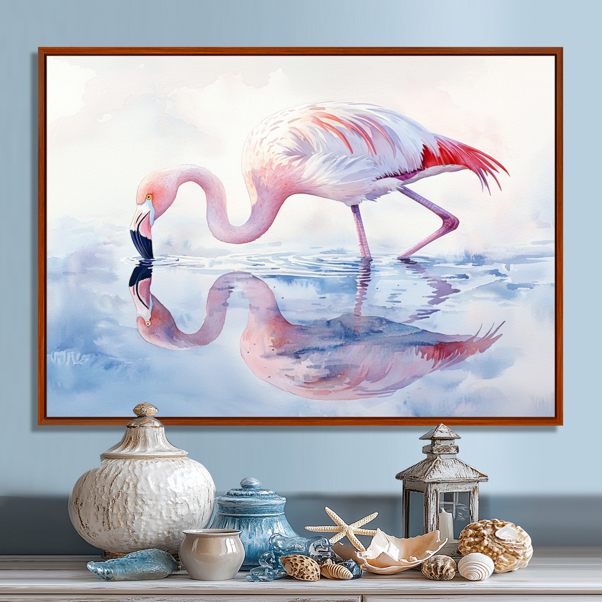 Flamingo Reflections - Flamingo Home Decor Art