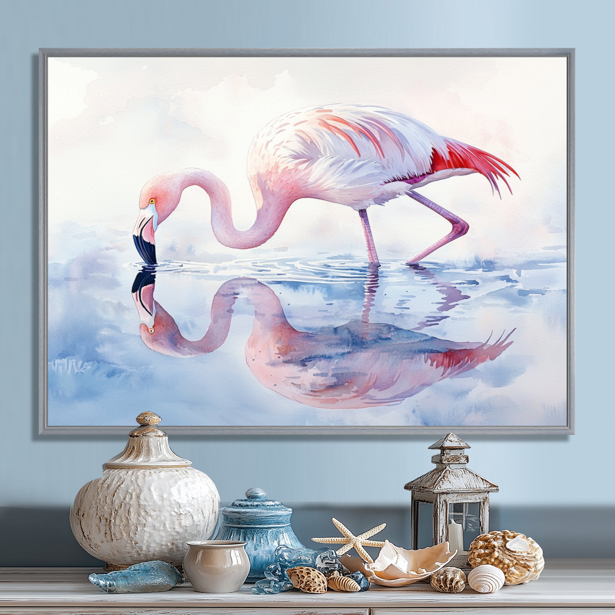 Flamingo Reflections - Flamingo Home Decor Art