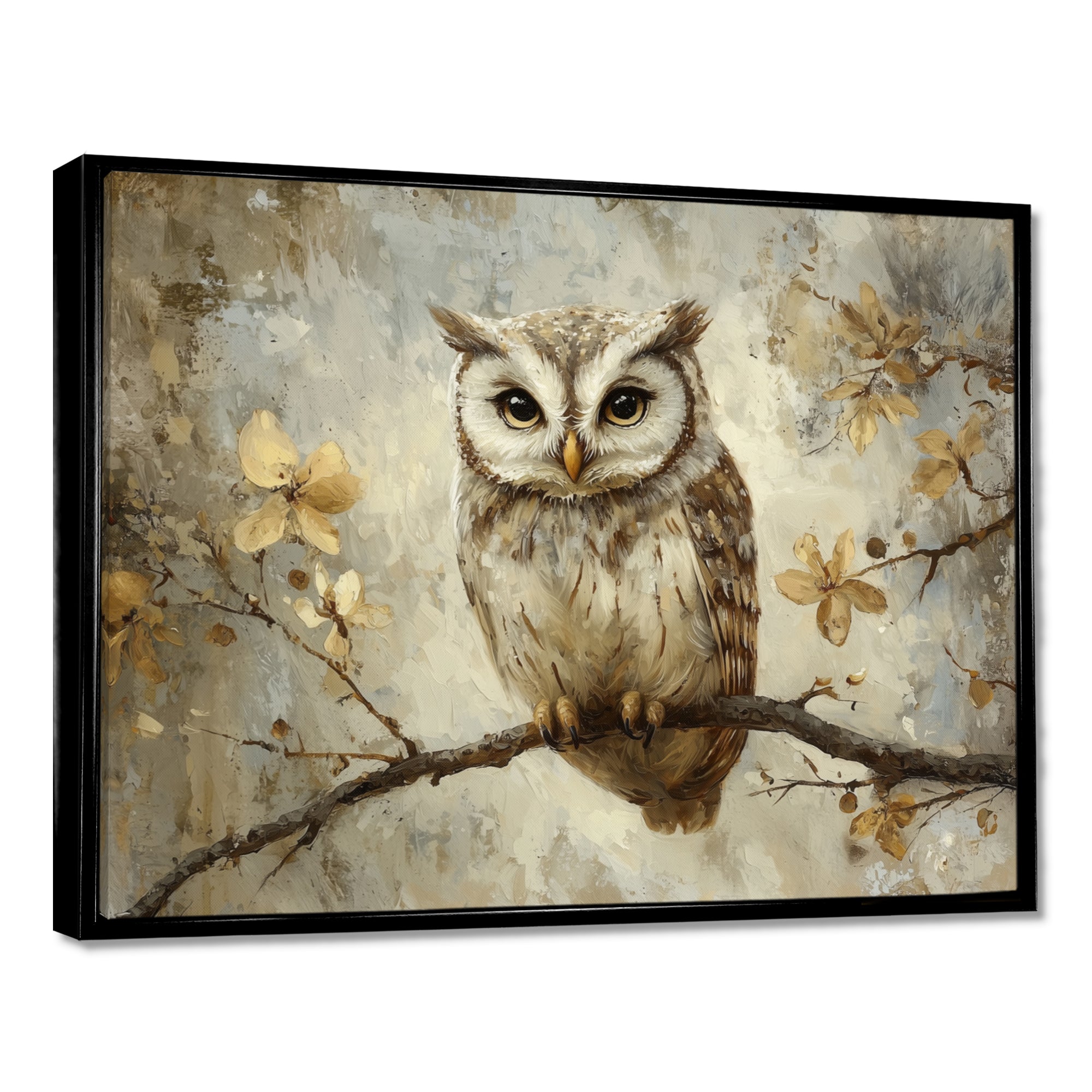 Gentle Owl In Winter - Owl Bedroom Wall Art