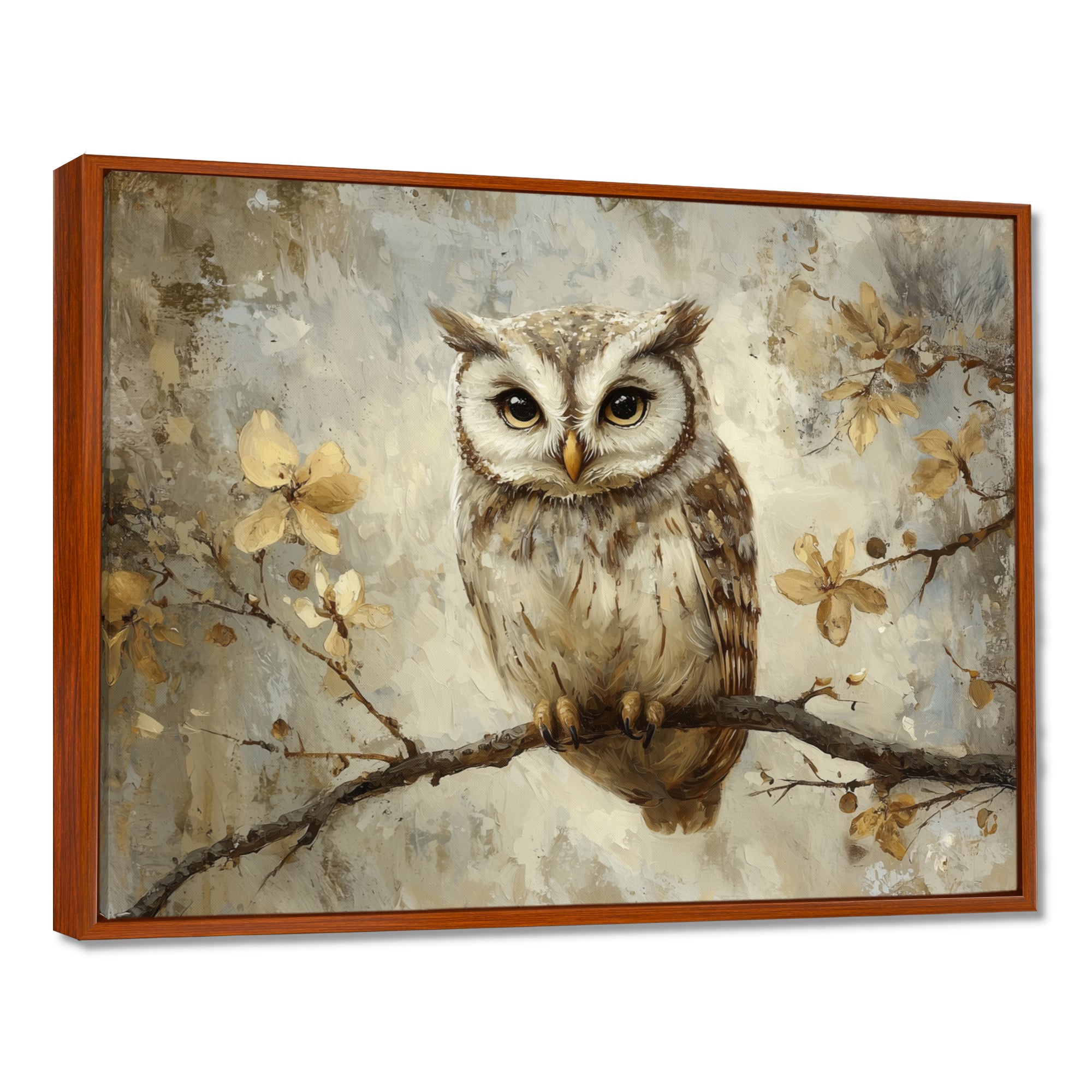 Gentle Owl In Winter - Owl Bedroom Wall Art