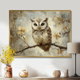 Gentle Owl In Winter - Owl Bedroom Wall Art