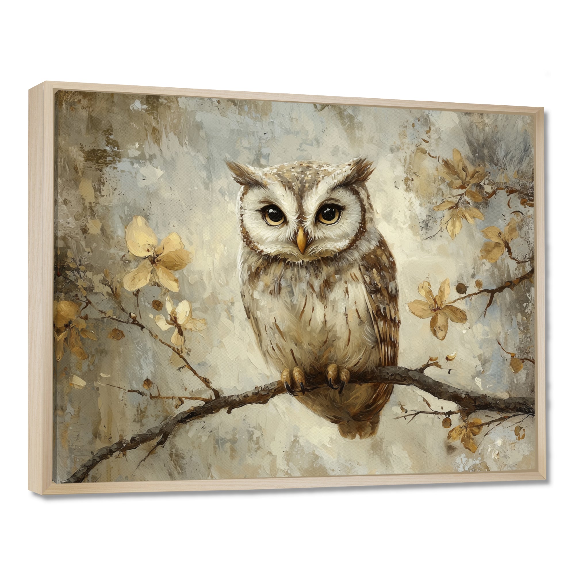 Gentle Owl In Winter - Owl Bedroom Wall Art