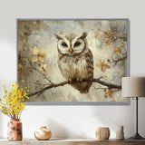 Gentle Owl In Winter - Owl Bedroom Wall Art