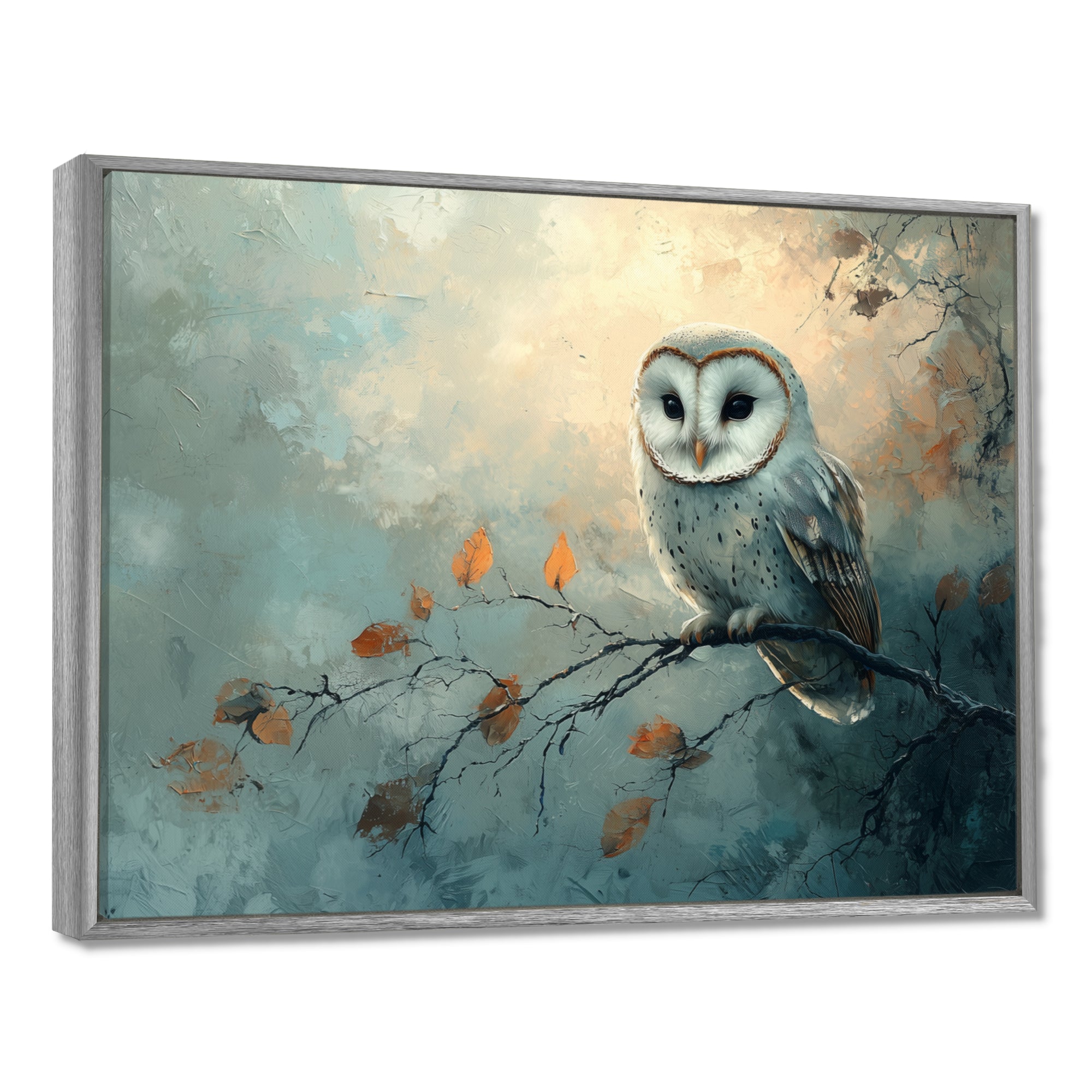 Gentle Owl At Night - Owl Canvas Wall Art
