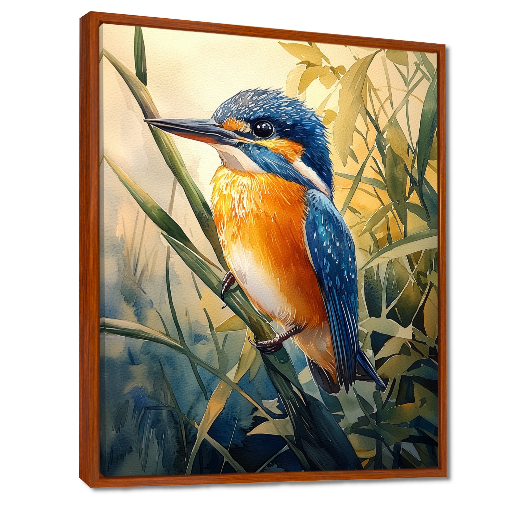 Kingfisher In The Reeds - Bird Bedroom Wall Art