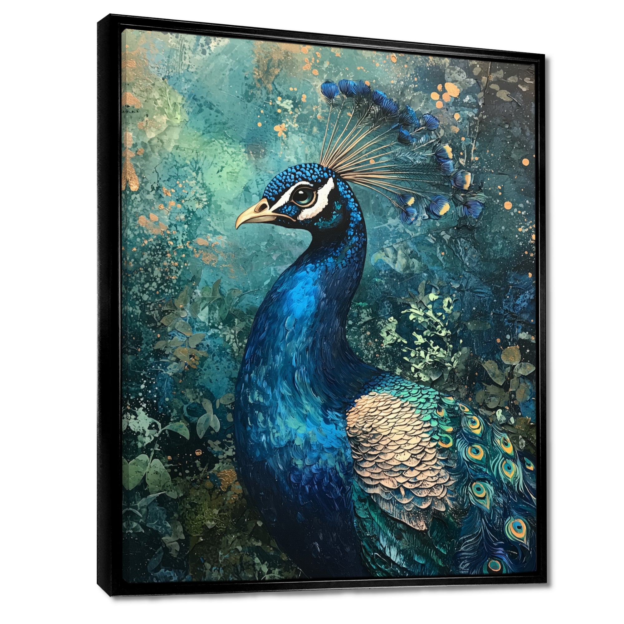 Peacock At The Garden Gate - Blue Bird Wall Art