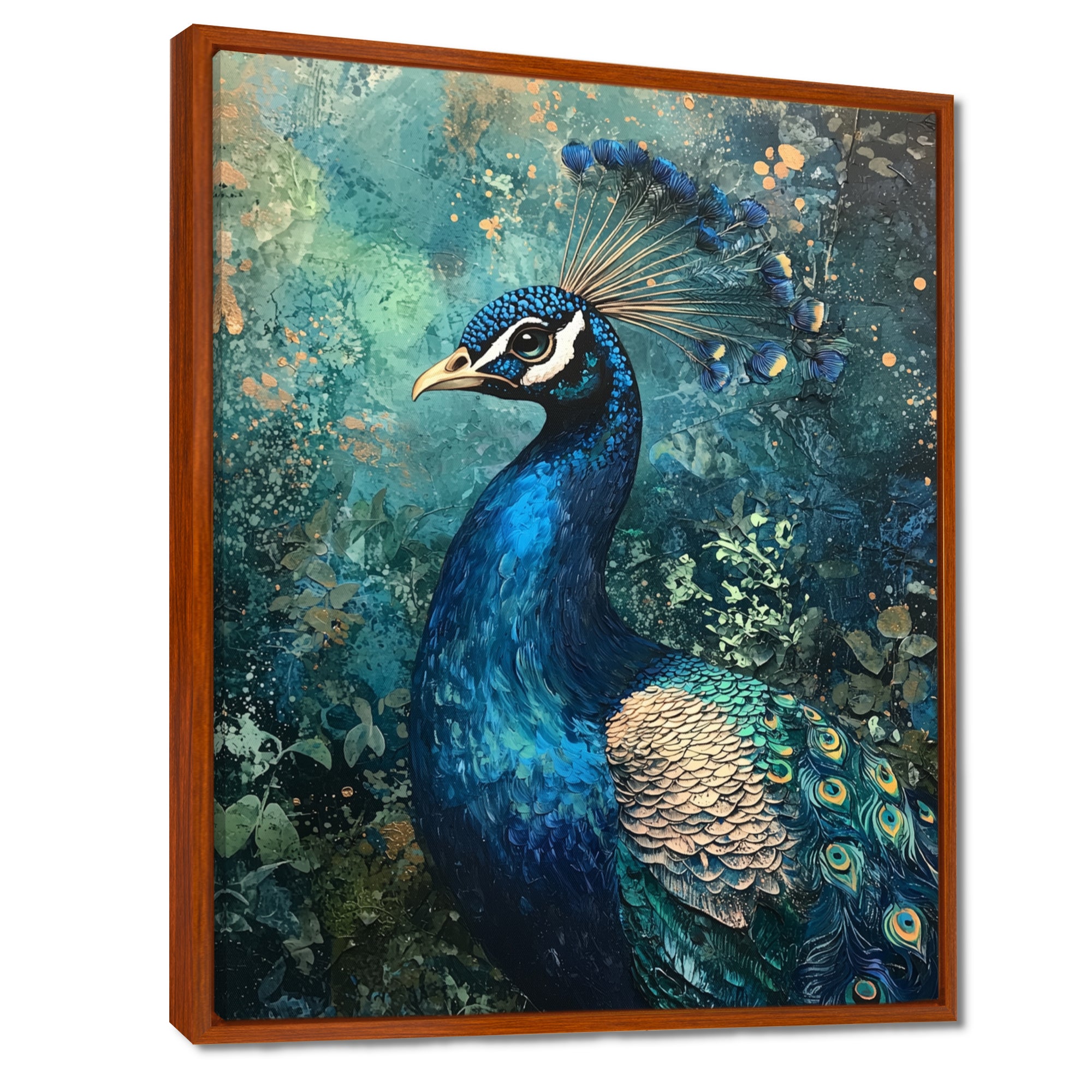 Peacock At The Garden Gate - Blue Bird Wall Art