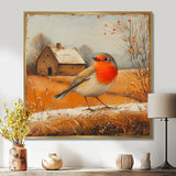Robin Bird In The Farmyard - Bird Home Decor Art
