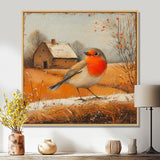 Robin Bird In The Farmyard - Bird Home Decor Art