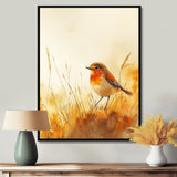 Robin Bird In The Meadow - Bird Bedroom Wall Art