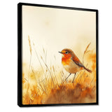 Robin Bird In The Meadow - Bird Bedroom Wall Art