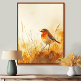 Robin Bird In The Meadow - Bird Bedroom Wall Art