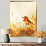Robin Bird In The Meadow - Bird Bedroom Wall Art