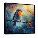 Robin Bird In The Morning Dew - Bird Canvas Wall Art