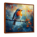 Robin Bird In The Morning Dew - Bird Canvas Wall Art