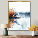 Seagull By The Farm Pond - Bird Canvas Wall Art