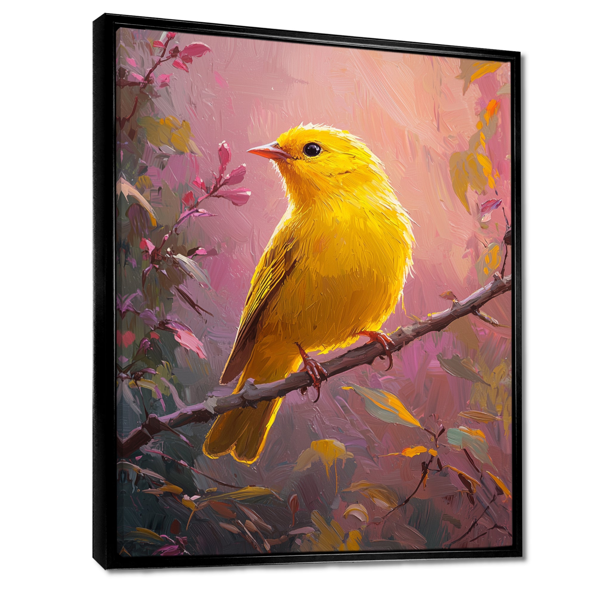 Songbird In The Forest Clearing - Yellow Bird Wall Art