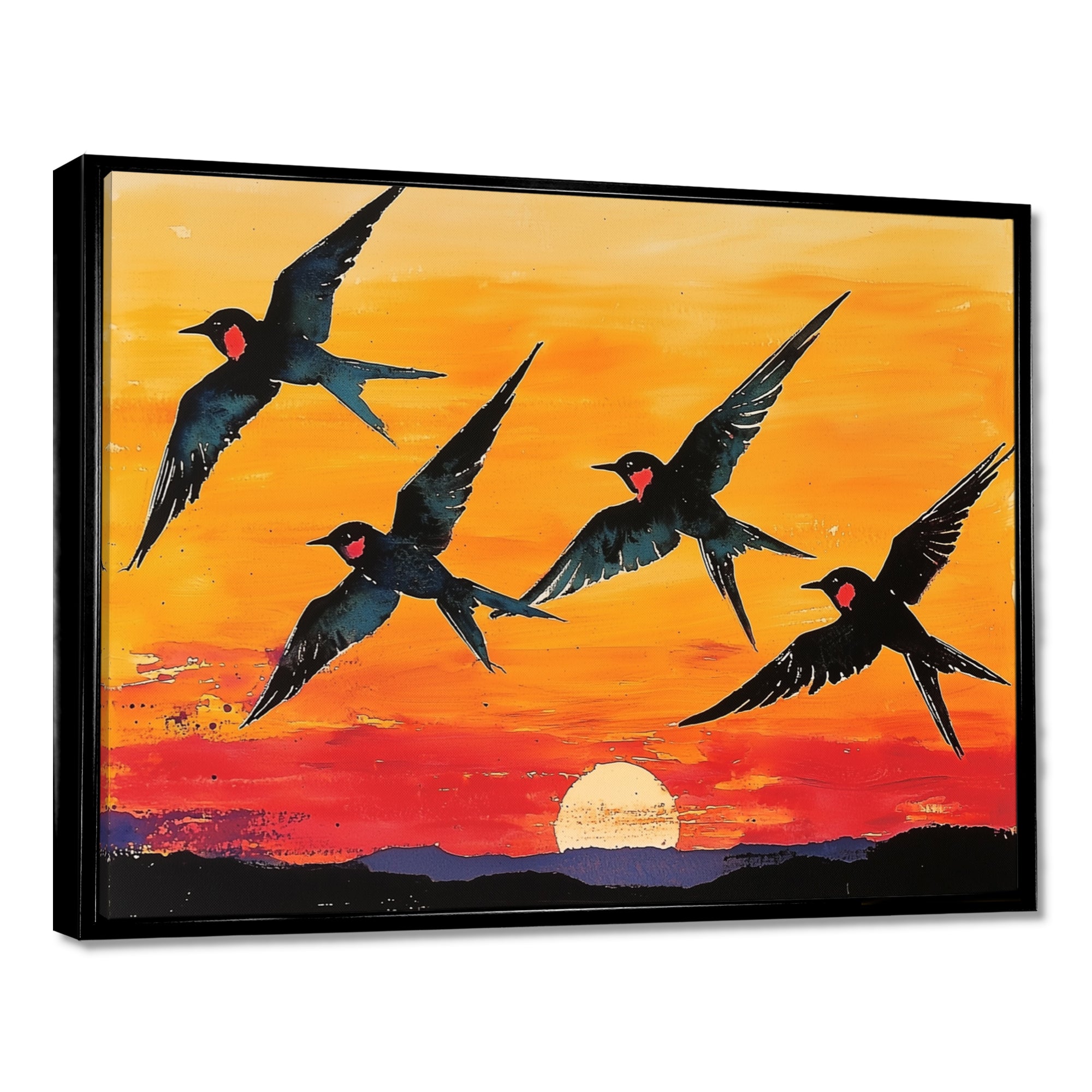 Swallows At Sunset - Bird Wall Decor