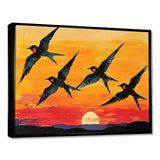 Swallows At Sunset - Bird Wall Decor