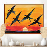 Swallows At Sunset - Bird Wall Decor