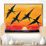 Swallows At Sunset - Bird Wall Decor