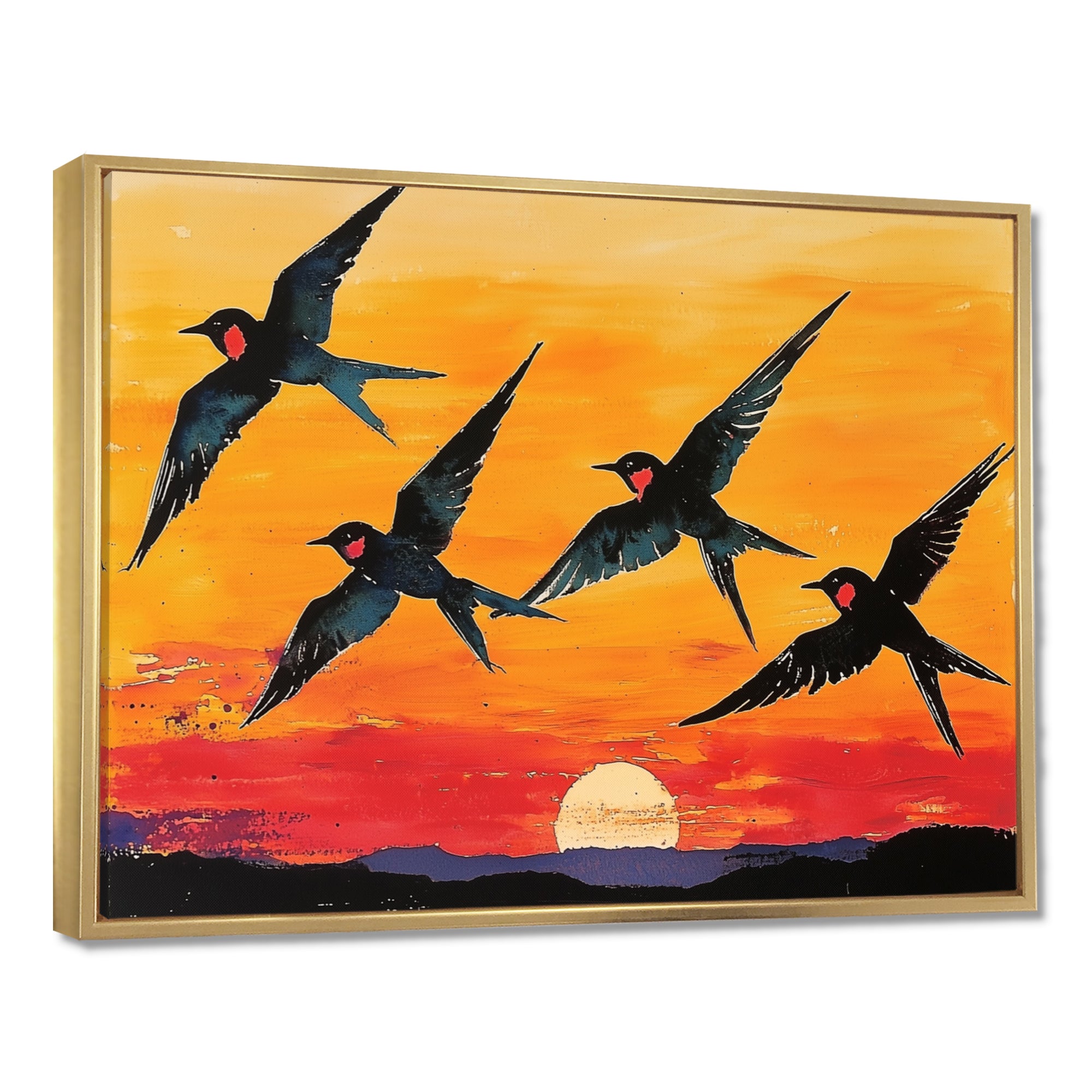 Swallows At Sunset - Bird Wall Decor