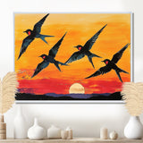 Swallows At Sunset - Bird Wall Decor