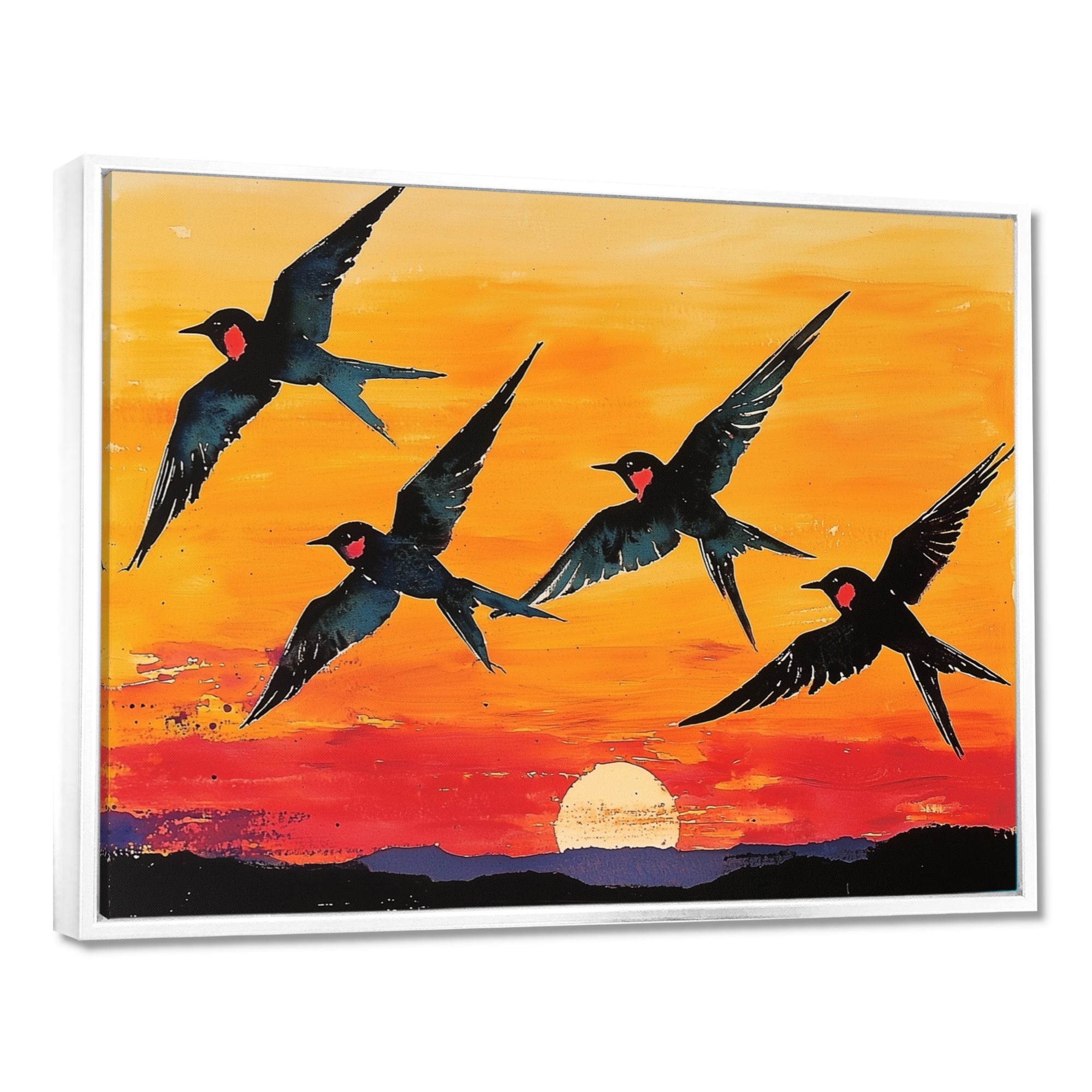Swallows At Sunset - Bird Wall Decor