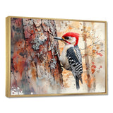 Woodpecker In The Forest - Bird Living Room Wall Art