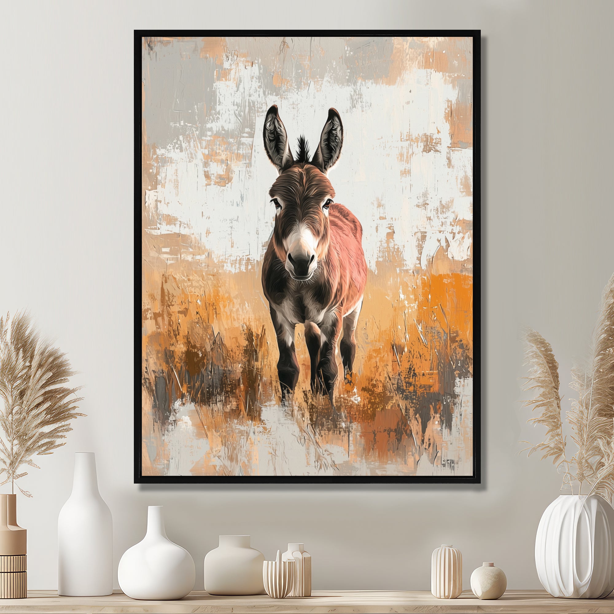 Minimalism Donkey Portrait Guardian Of The Hills - Donkey Wall Decor
