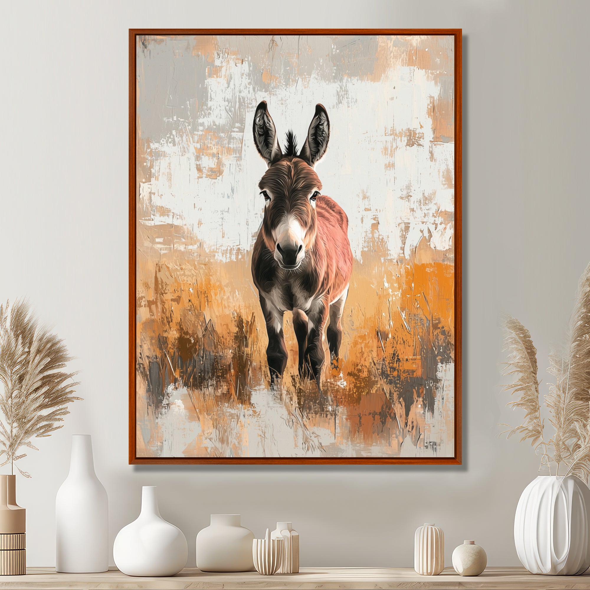 Minimalism Donkey Portrait Guardian Of The Hills - Donkey Wall Decor