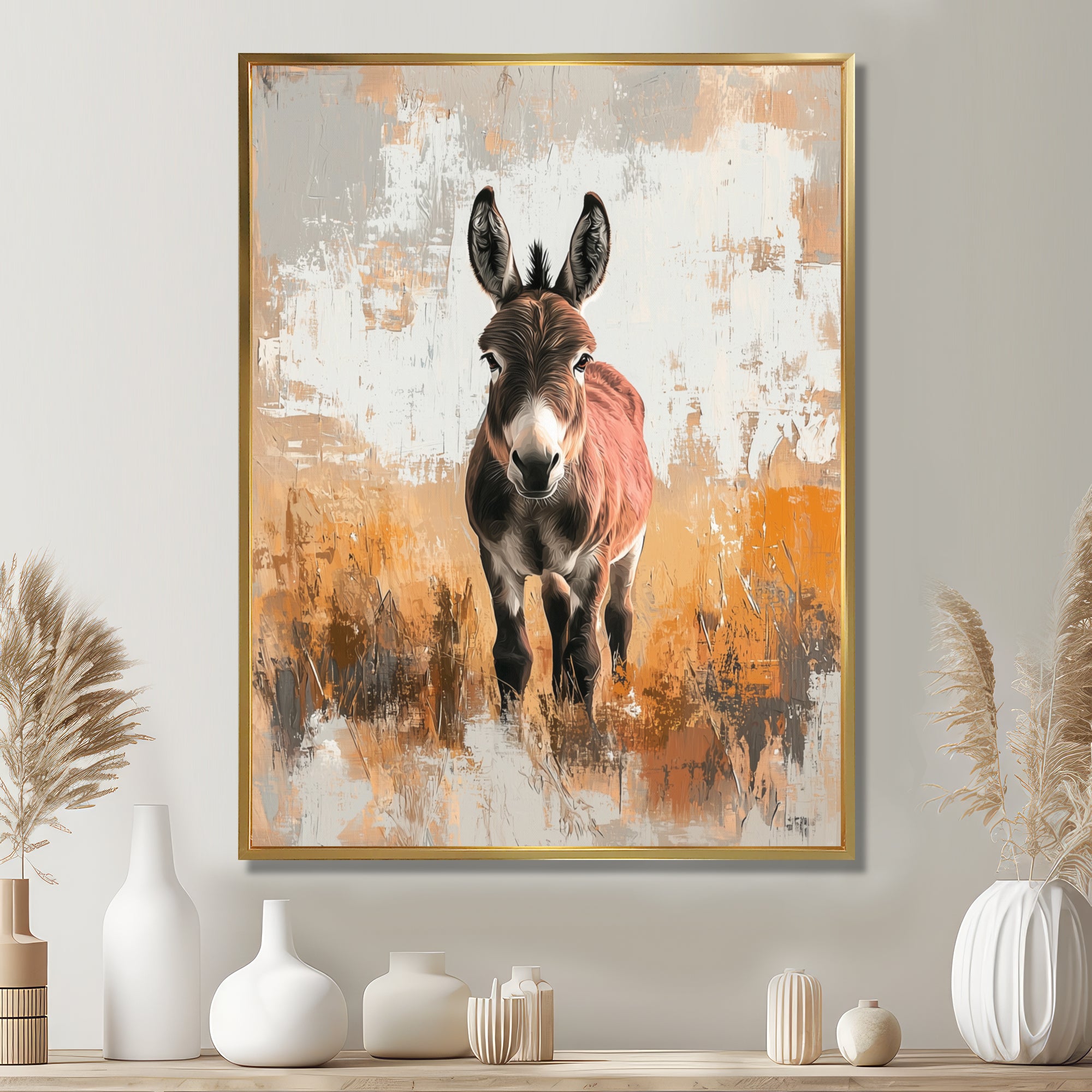 Minimalism Donkey Portrait Guardian Of The Hills - Donkey Wall Decor