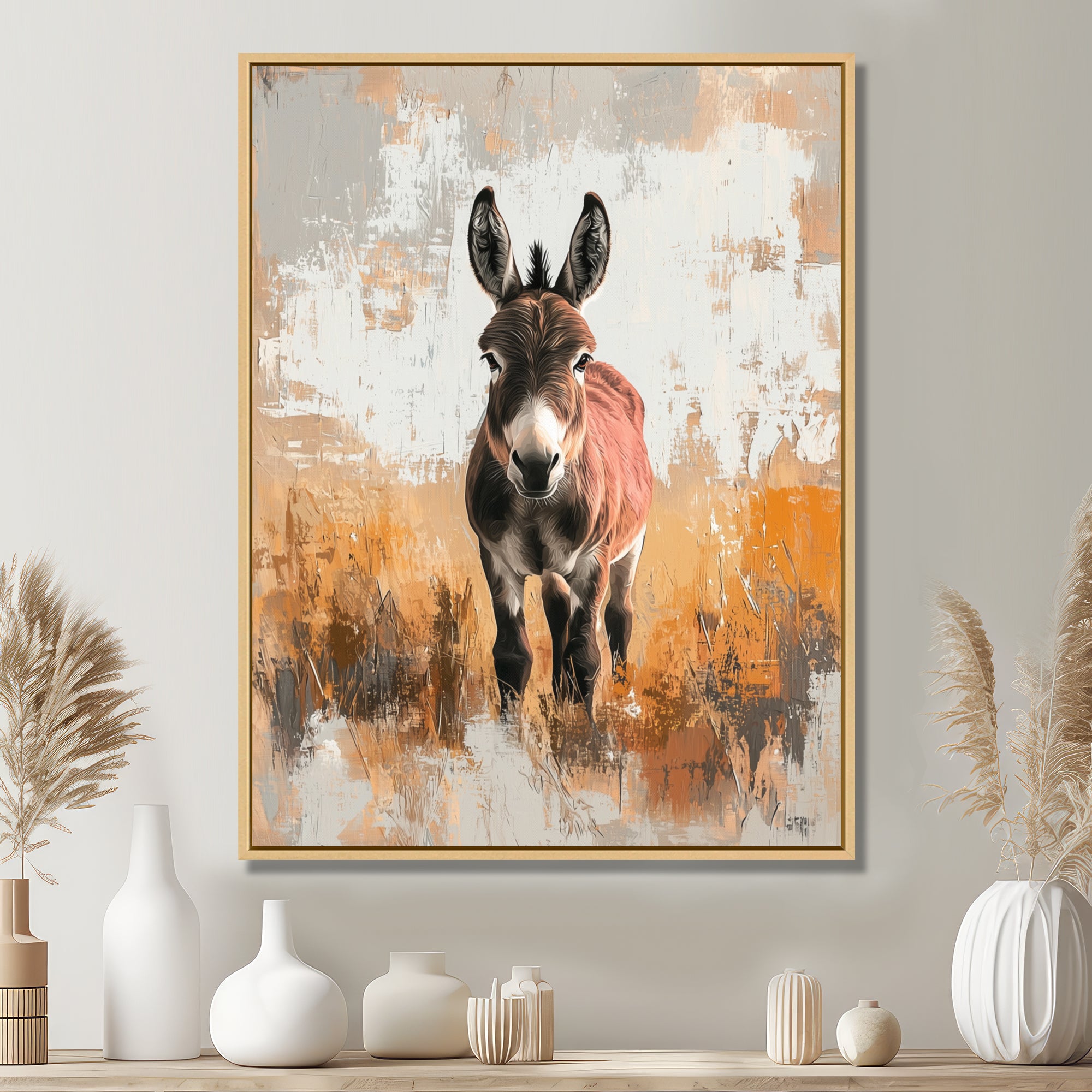Minimalism Donkey Portrait Guardian Of The Hills - Donkey Wall Decor