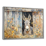 Donkey Floral Portrait At The Barn - Donkey Wall Art Prints