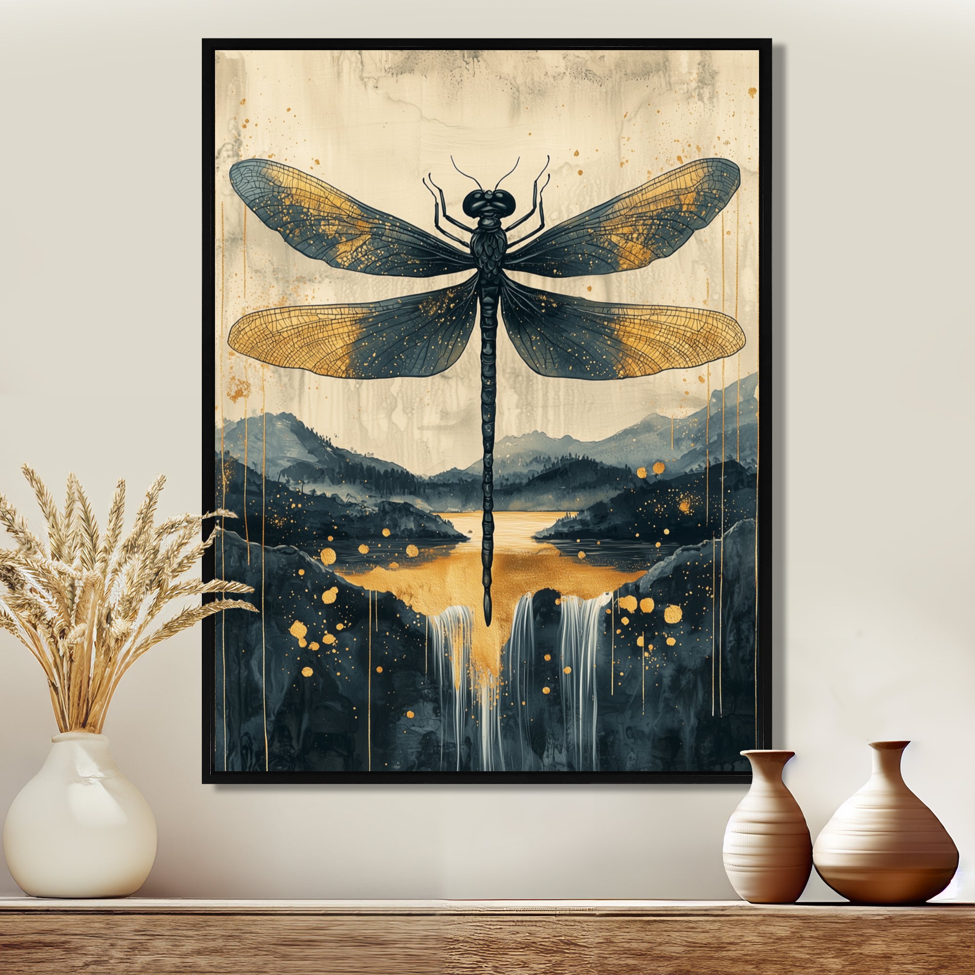 Dragon Whisper Of The Marsh - Dragonfly Canvas Wall Art