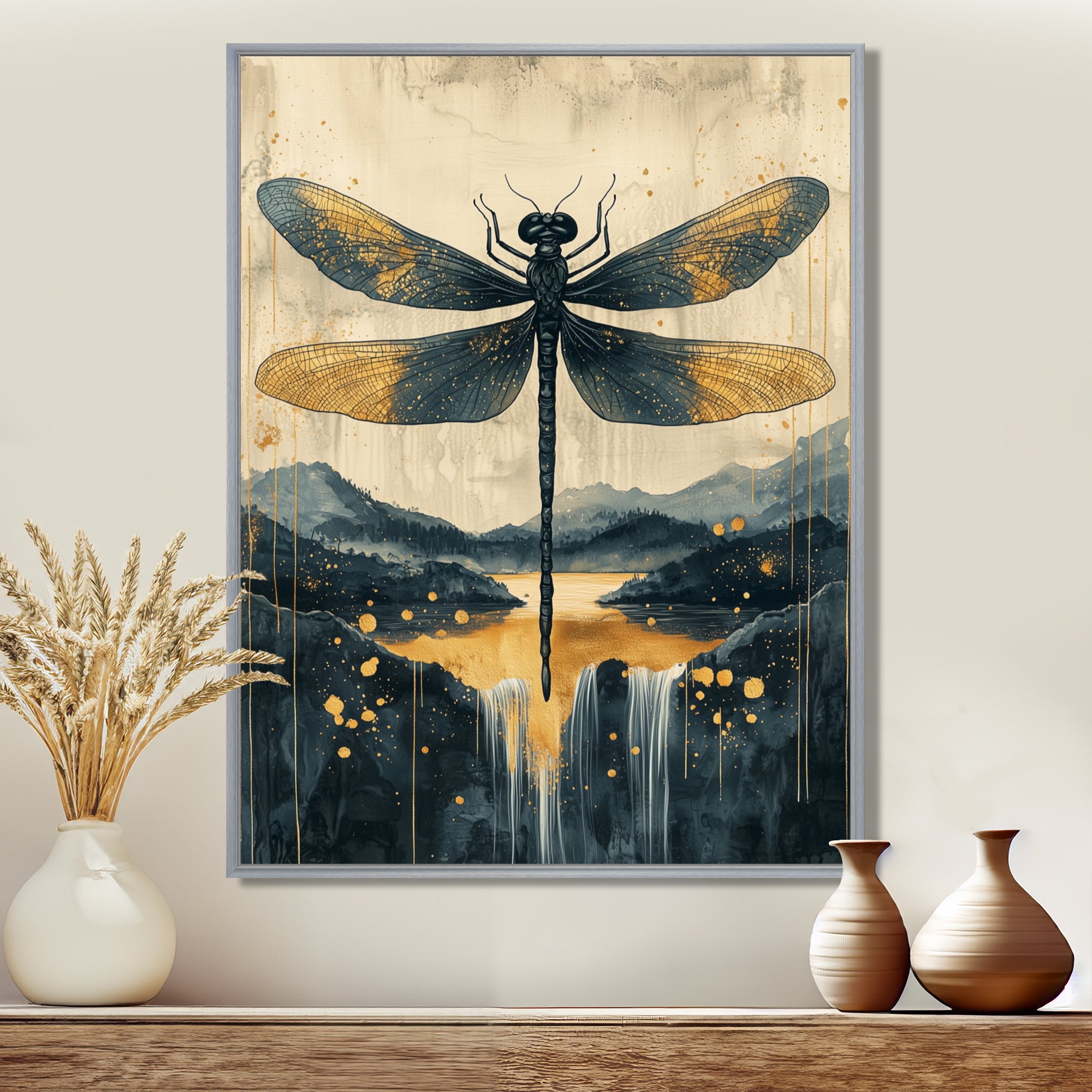 Dragon Whisper Of The Marsh - Dragonfly Canvas Wall Art