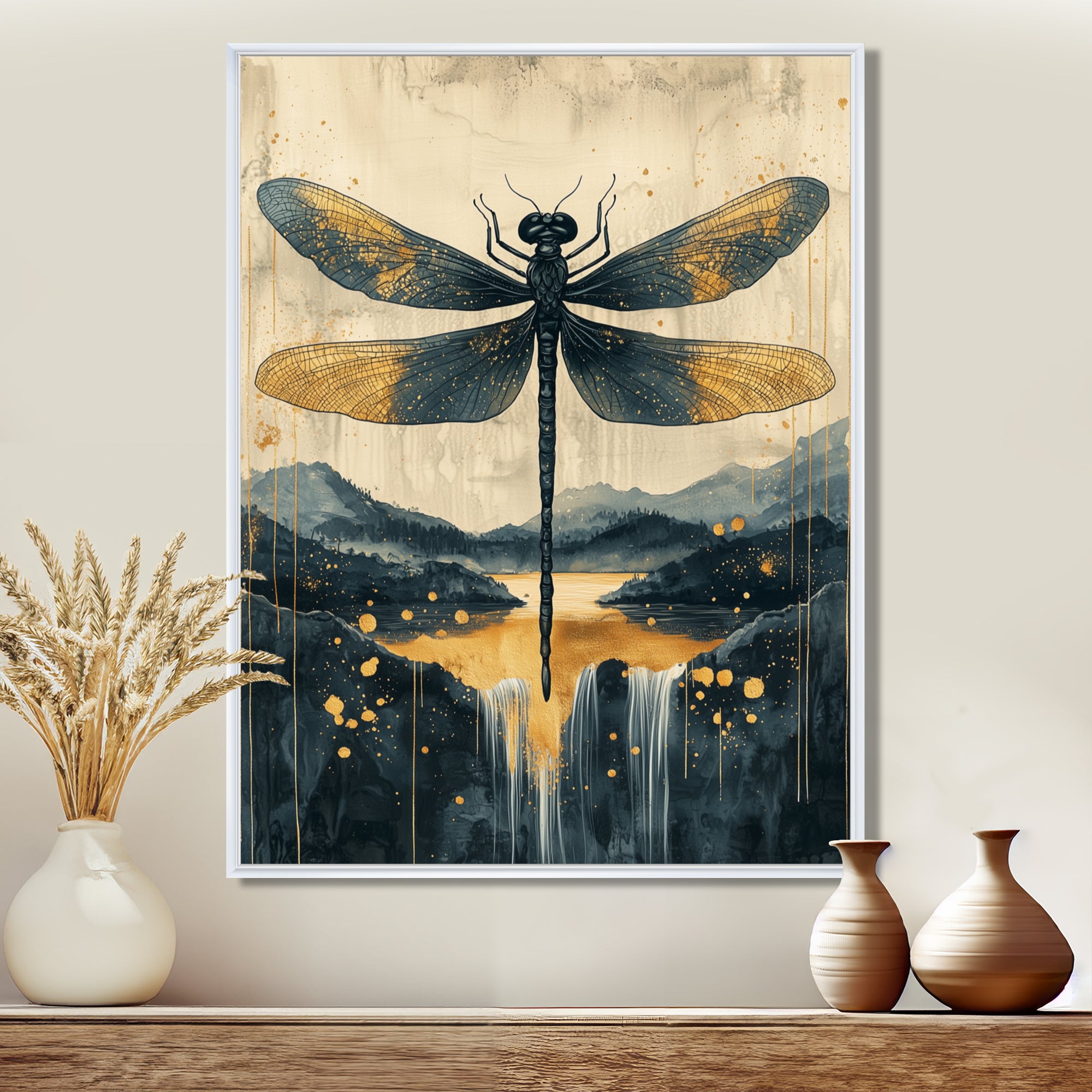Dragon Whisper Of The Marsh - Dragonfly Canvas Wall Art