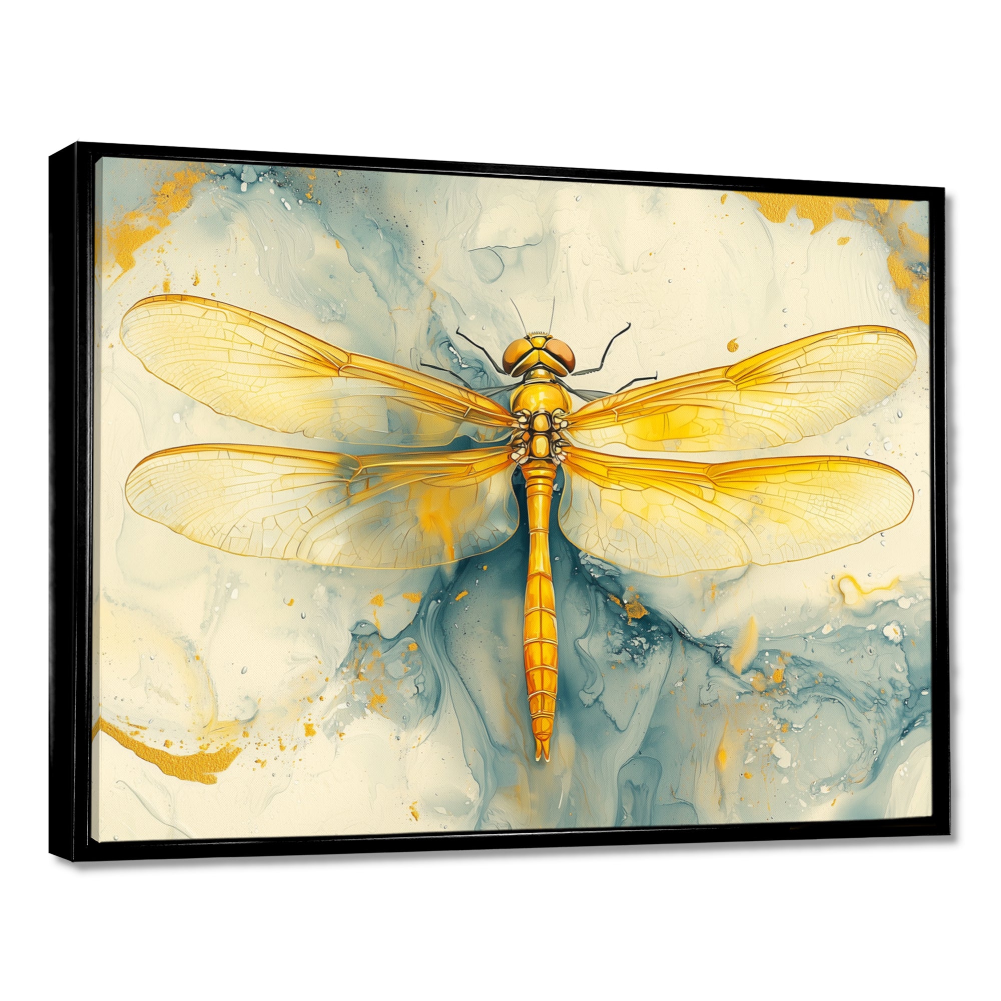 Yellow Dragon Fly Flight Of Elegance - Dragonfly Wall Decor