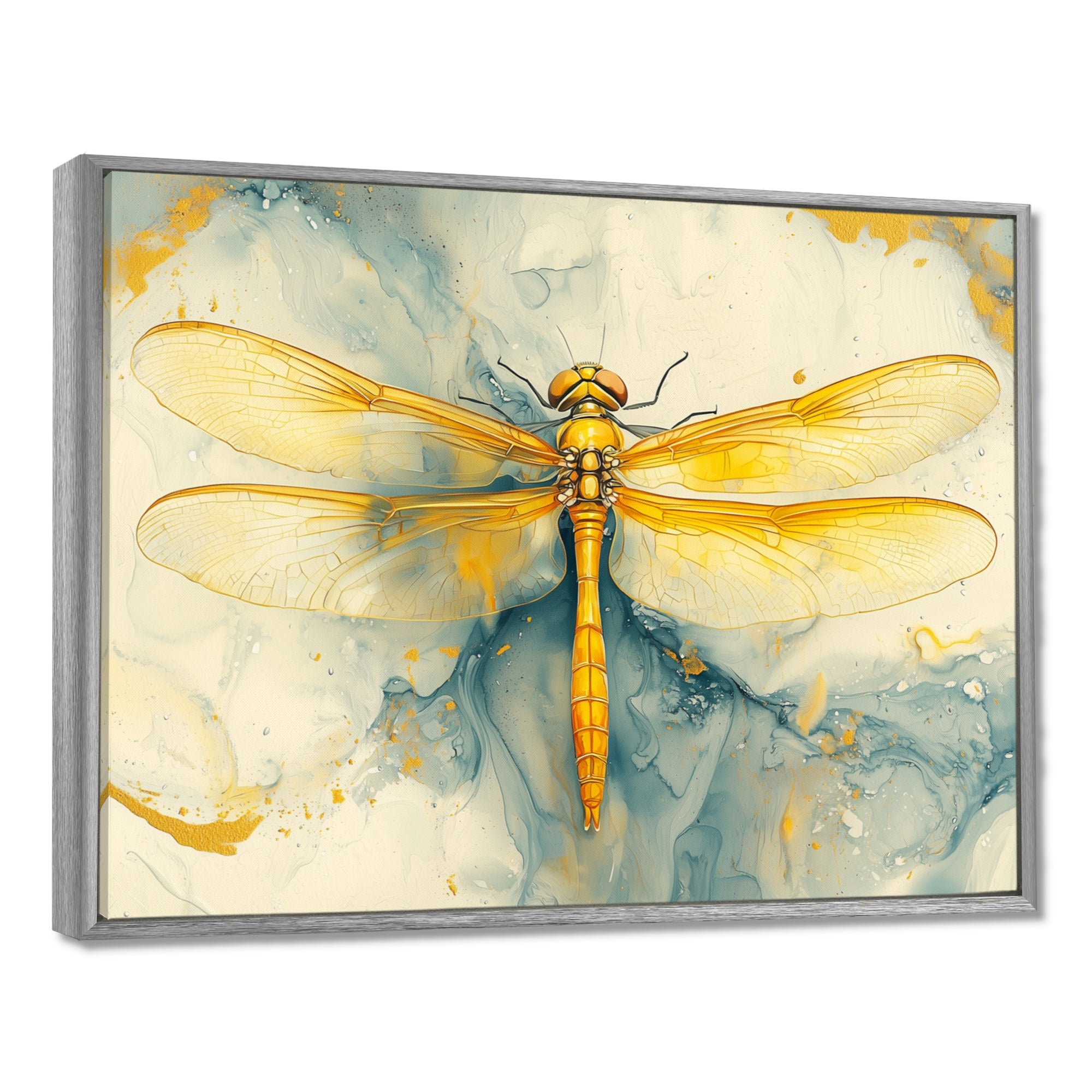 Yellow Dragon Fly Flight Of Elegance - Dragonfly Wall Decor