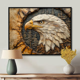 Eagle In A Forest Landscape Slide - Eagle Framed Canvas Art