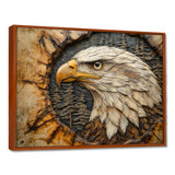 Eagle In A Forest Landscape Slide - Eagle Framed Canvas Art