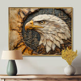 Eagle In A Forest Landscape Slide - Eagle Framed Canvas Art